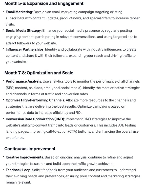 Plan stratégie marketing digital 8 mois