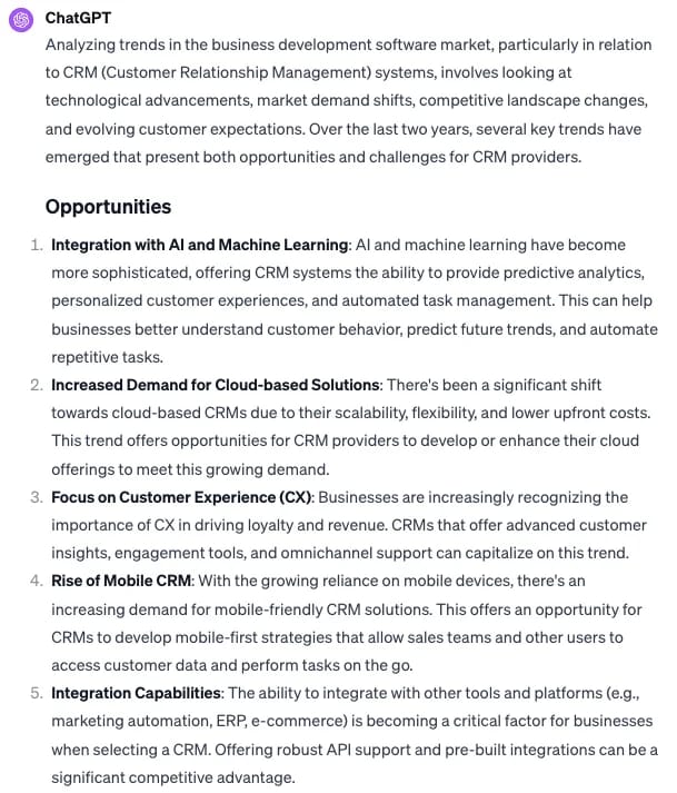 ChatGPT CRM tendances développement commercial