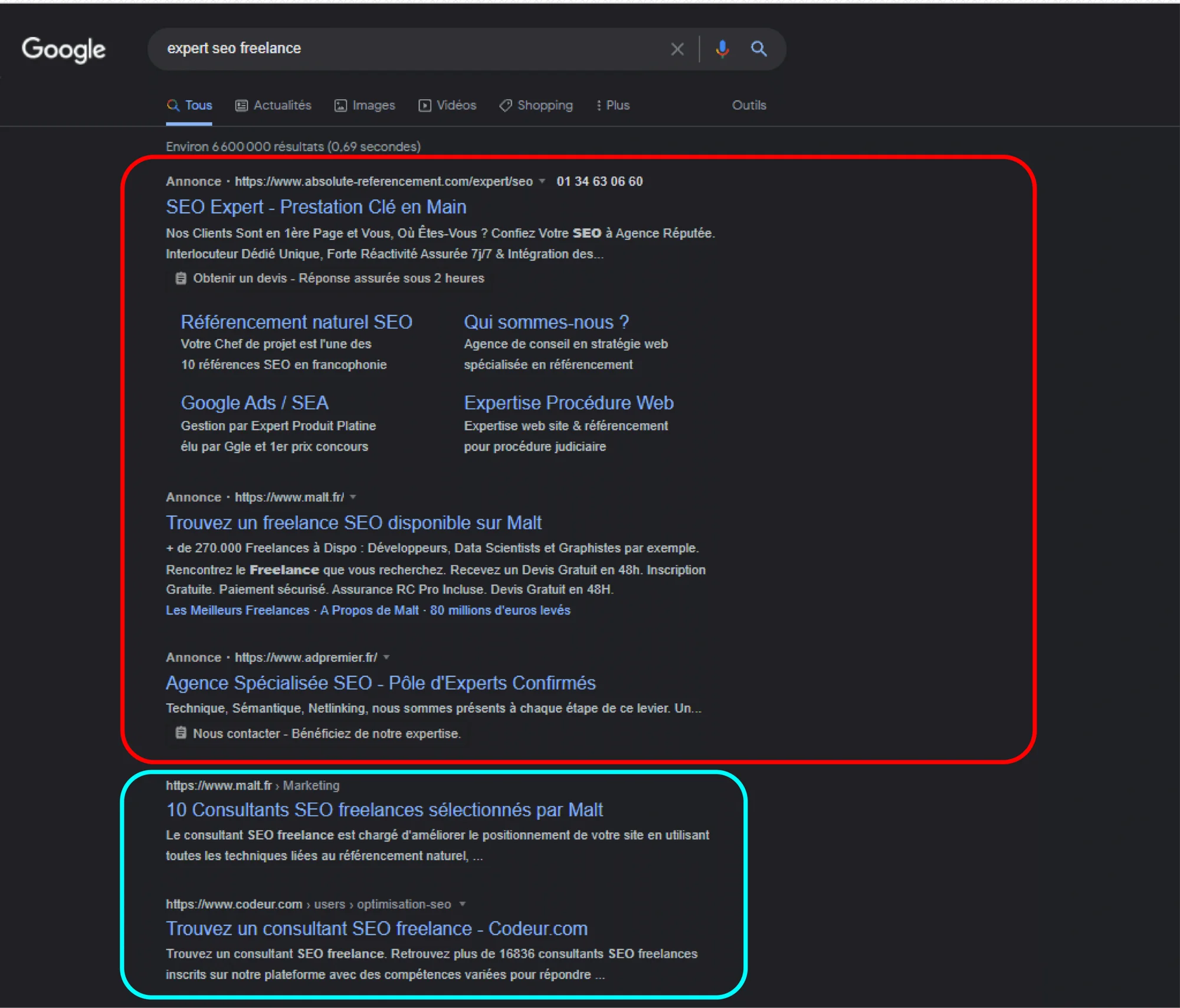 recherche google exemple
