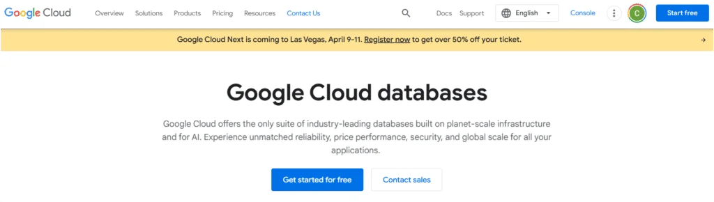 Google Cloud database