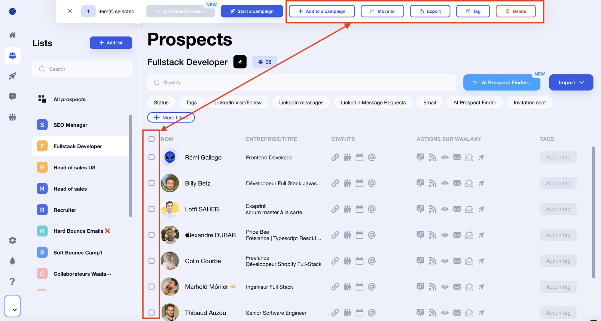 Segment and sort your contact list for your ABM campaign.