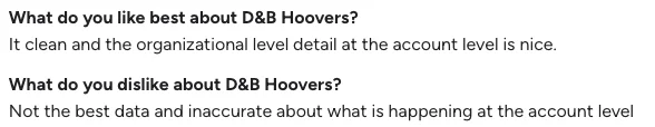 6sense reviews D&B Hoovers customer reviews