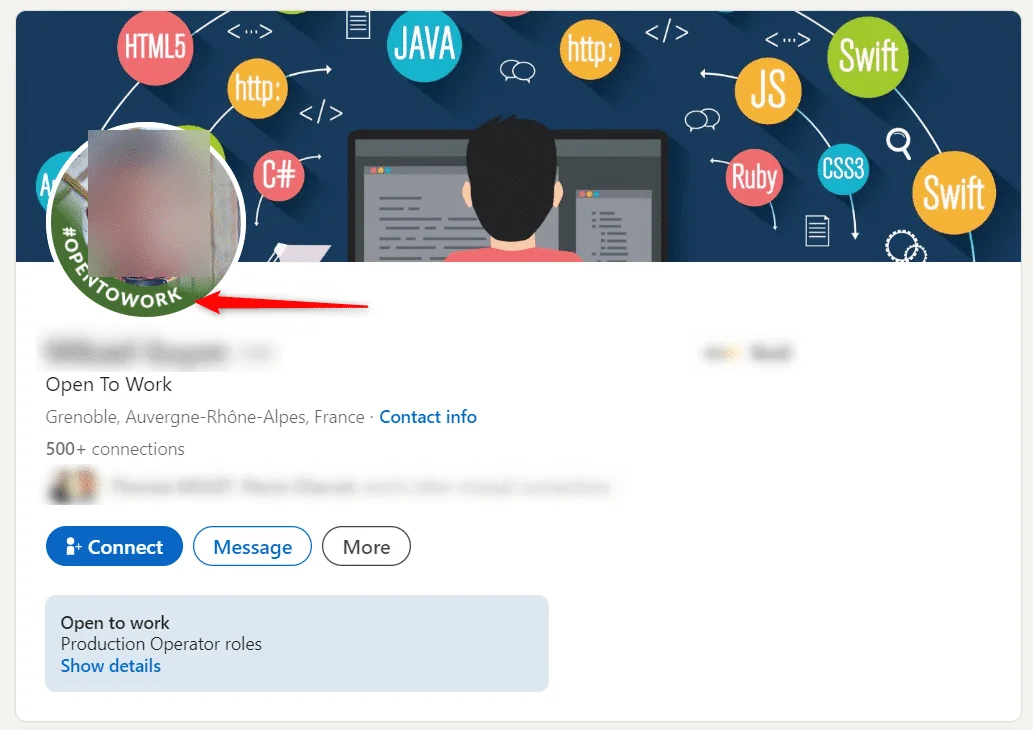 Open to work profile