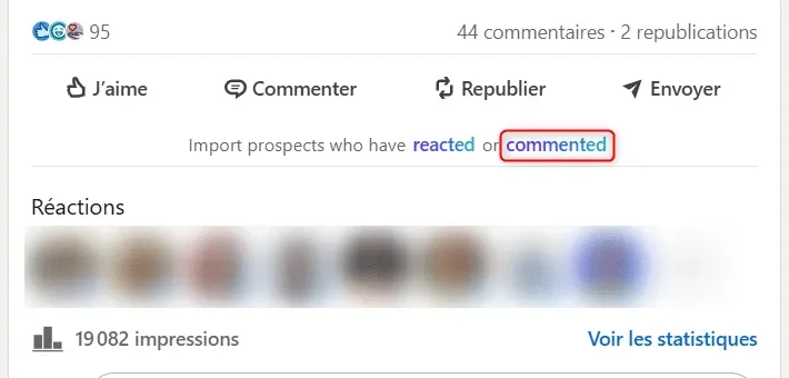 Get LinkedIn comments manually