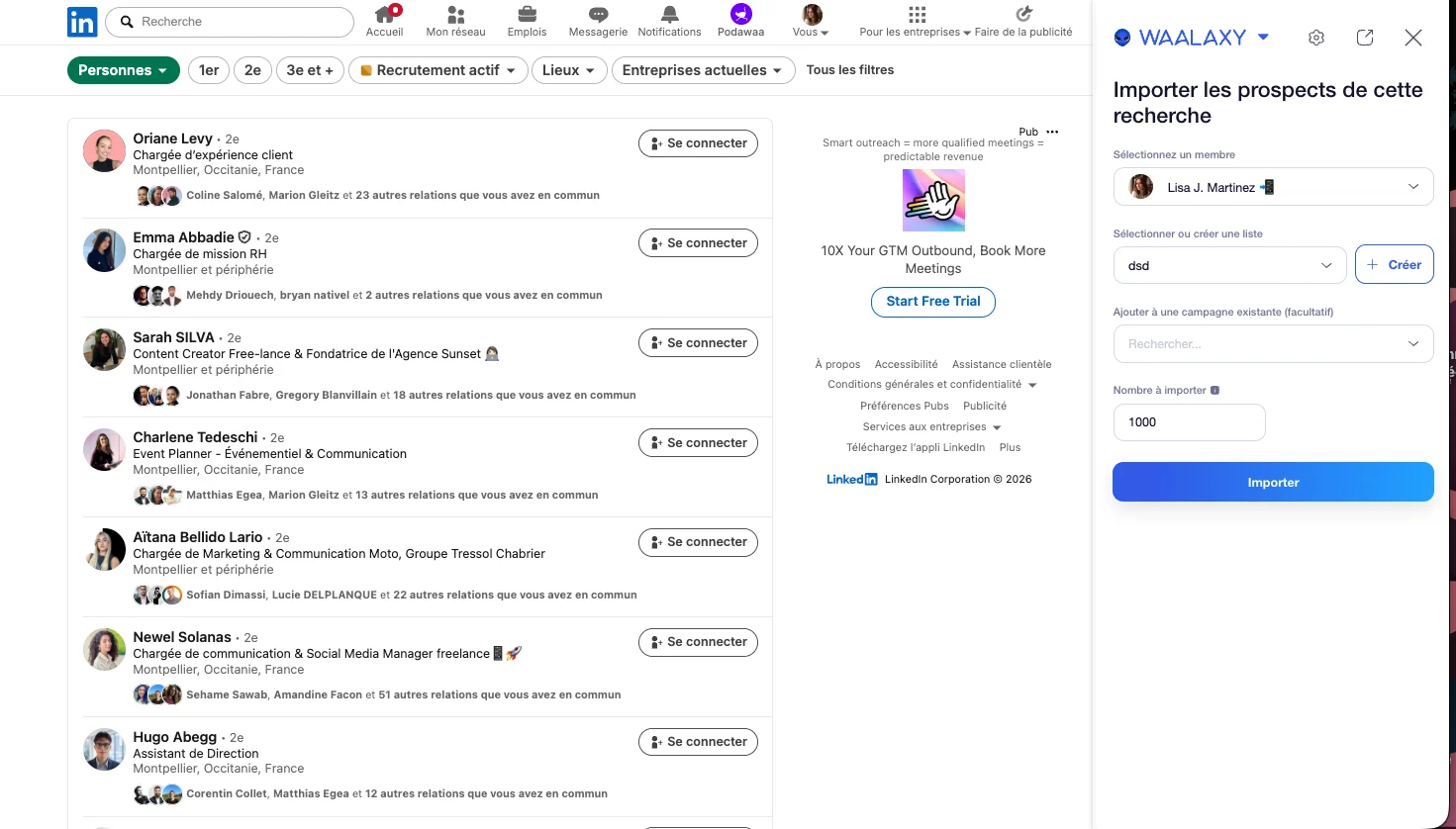 Auto-import Waalaxy