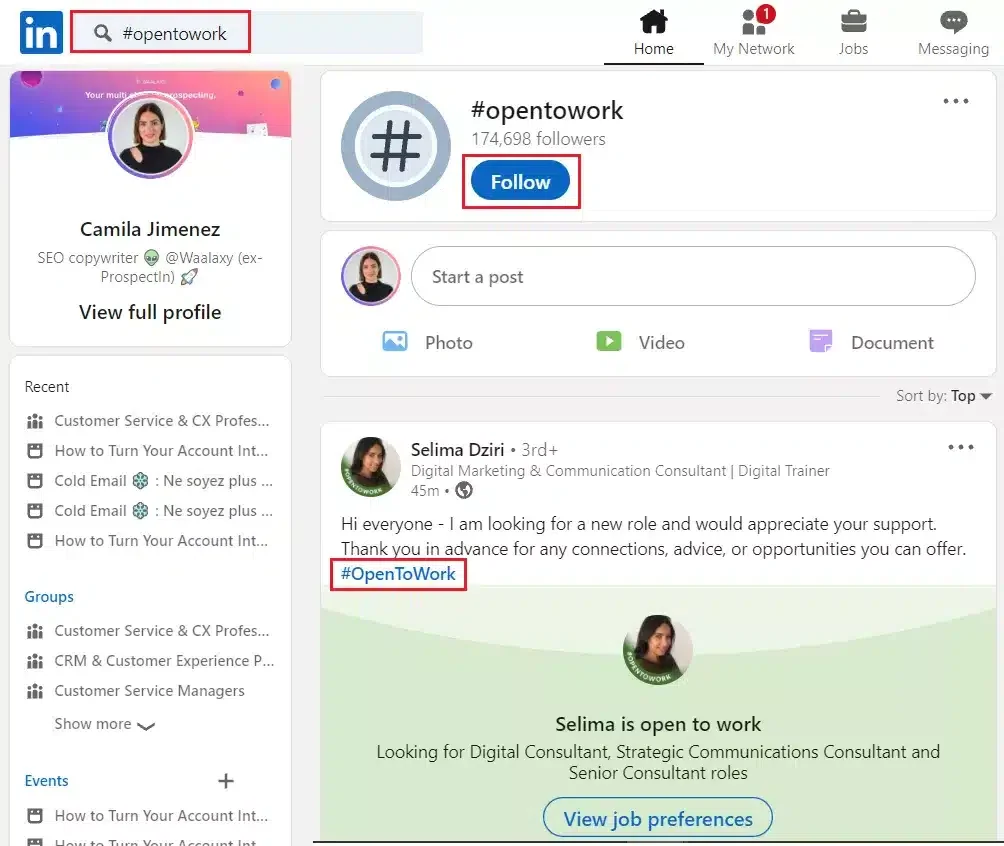 use hashtags on LinkedIn