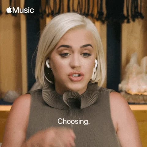 Woman choosing Apple Music