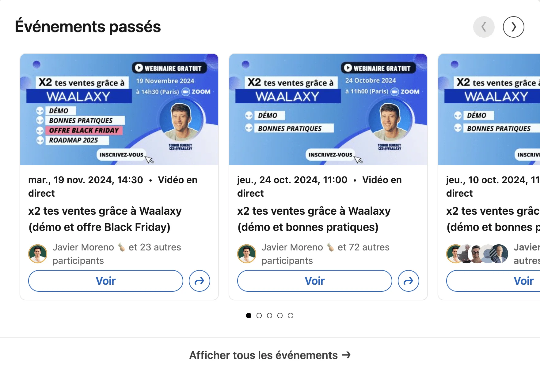 Générer des leads sur LinkedIn : event-webinar et LinkedIn Live Waalaxy.
