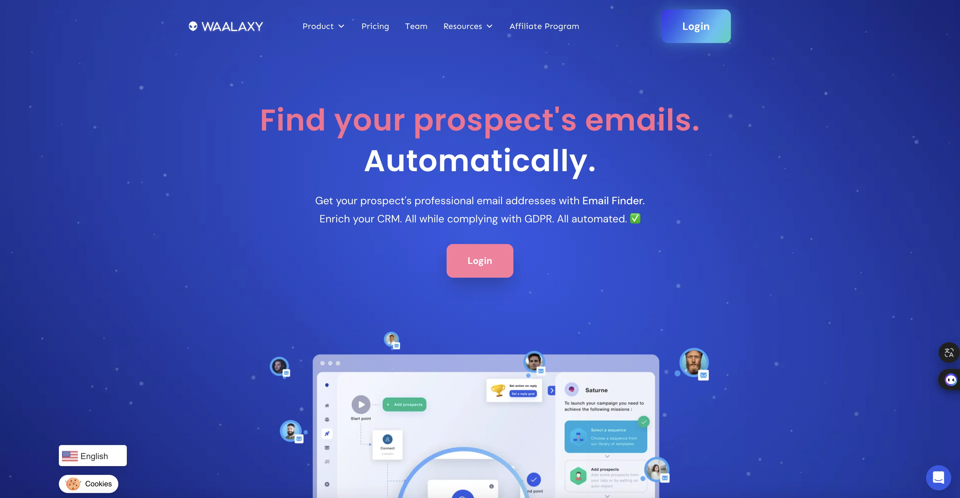 Waalaxy's Email Finder to create your database and