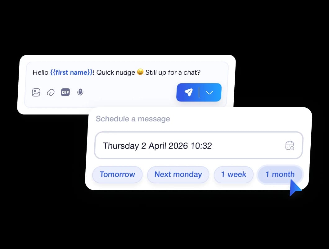 Agendar uma mensagem de seguimento do LinkedIn para uma data escolhida no Inbox Waalaxy