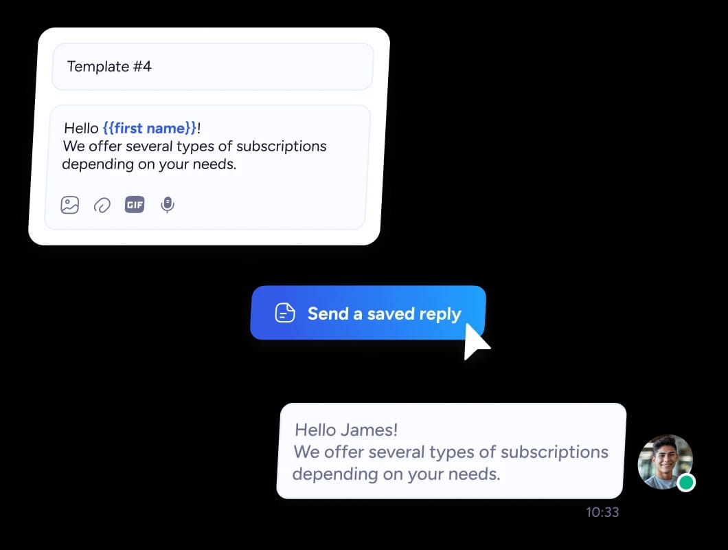 Enviar uma resposta guardada com uma variável de personalização no Inbox Waalaxy