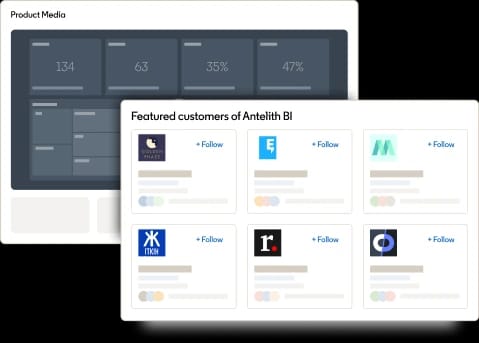 Médias produit et clients vedettes sur une page produit LinkedIn